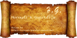 Hornyák Gusztáv névjegykártya